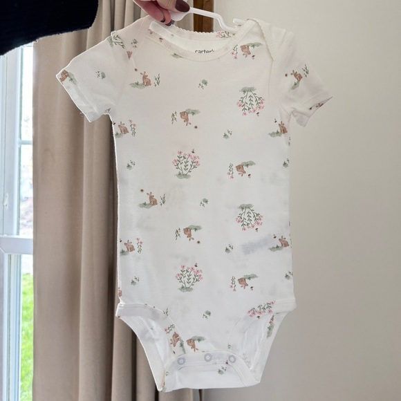 3pc Floral and Bunny Printed Onesies and Bottoms Set - Picture 4 of 8